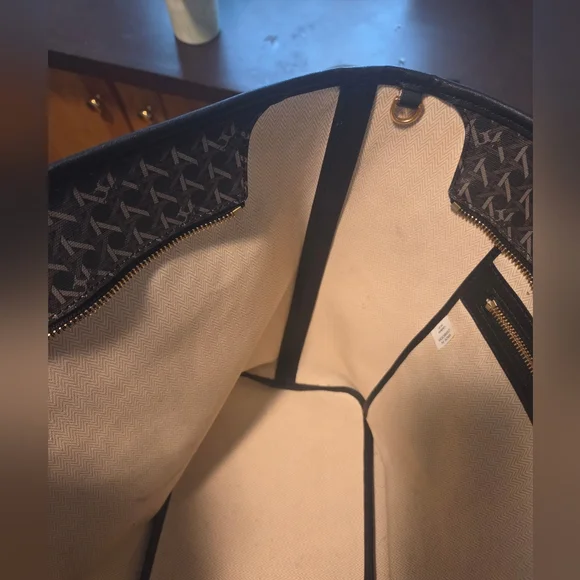 Black and Brown Tory Burch Tote Bag with Pouch - Picture 16 of 16